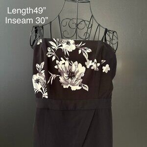 White House Black Market Black Floral Halter Jumpsuit